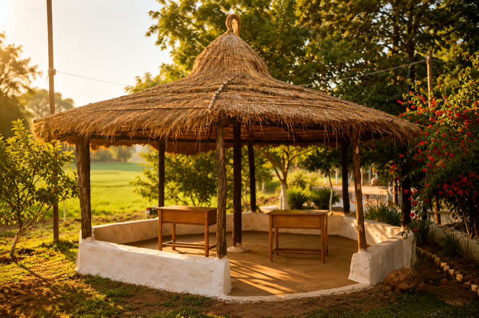 Forest Gazebo Satpura Tiger Trails open air yoga meditation retreat Madhya Pradesh
